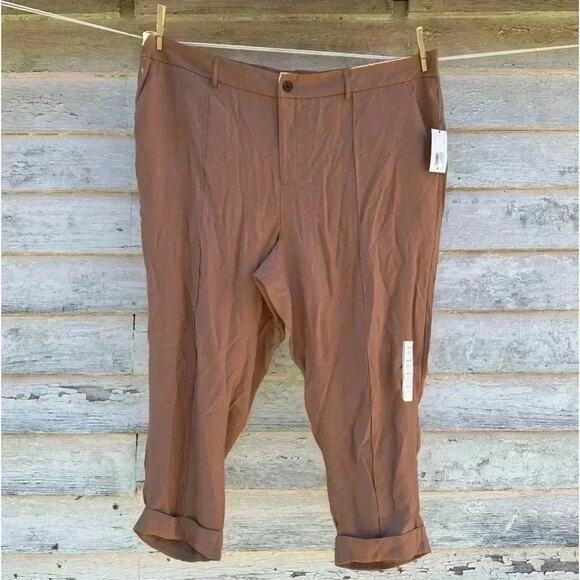 A new day womens dress pants tapered dark tan academia career  plus size26 - Picture 1 of 3